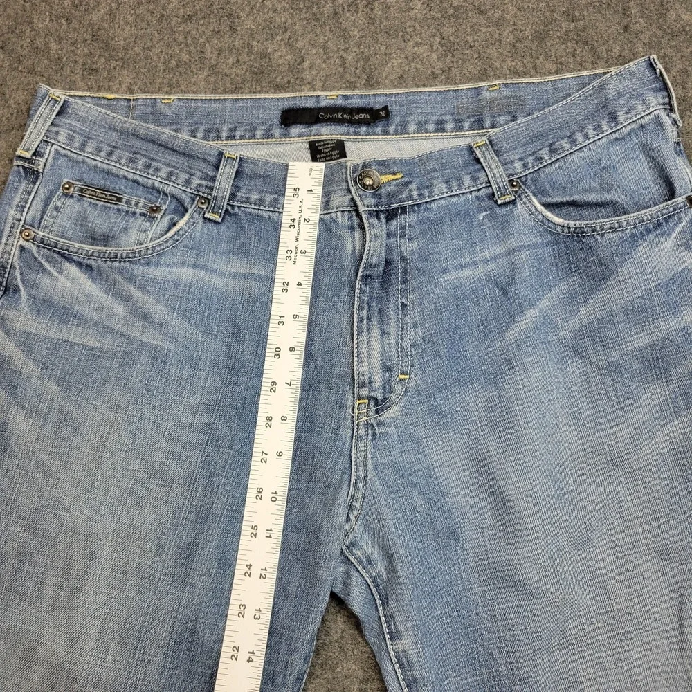 Calvin Klein Jeans Mens 38X32 Denim Streetwear Grunge Americana Straight Leg